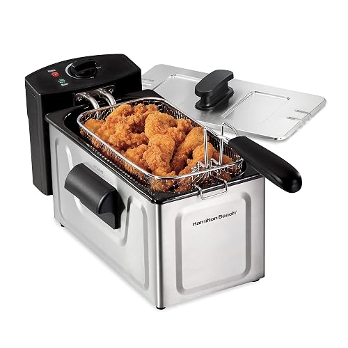Hamilton Beach 35210 Freidora Eléctrica Estilo Profesional 8 Tazas de Aceite, Acero Inoxidable
