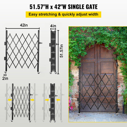 VEVOR Puerta de Seguridad Plegable Simple, Puerta de Seguridad en Acordeón de Acero, Puerta de Seguridad Expandible Flexible, Puerta de Tijera o Puerta con Candado, Peso del Artículo 8,1 kg