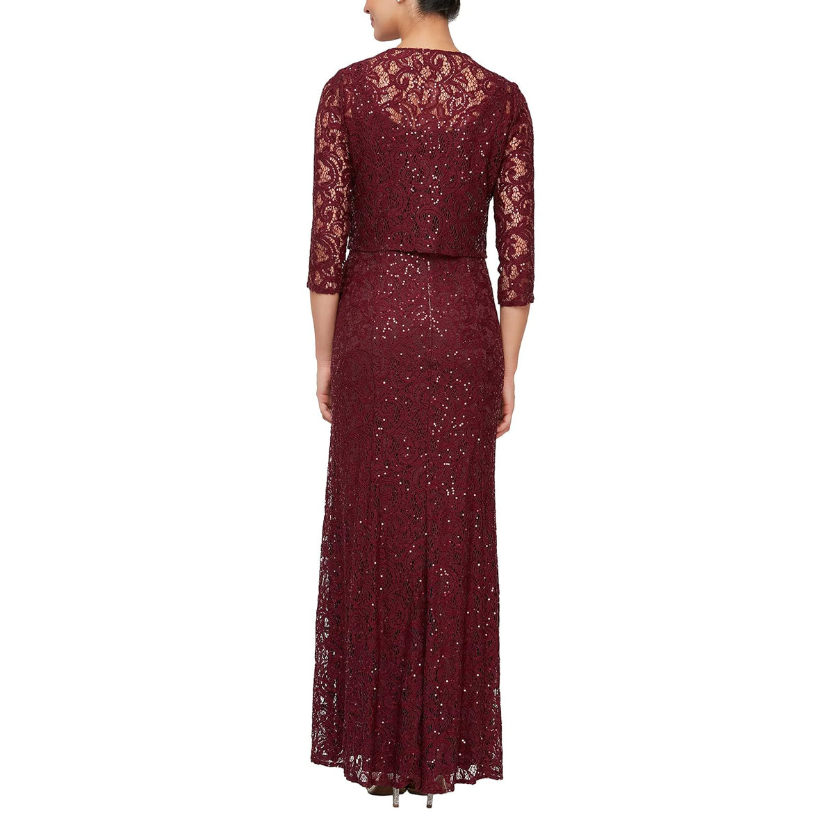 Alex Evenings Vestido Chamarra Largo, Encaje Vestido para la Madre de la Novia para Mujer