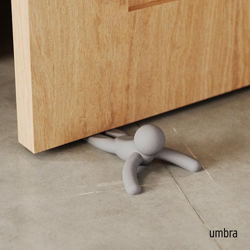 Umbra Buddy Tope de Puerta Antideslizante de Hule Resistente, Gris | Construcción de goma suave, protege los suelos de arañazos, cuña antideslizante, se adapta a varios tipos de suelo