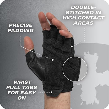 Power Gloves 3.0 - Guantes de levantamiento de pesas duraderos con cierre de muñeca ajustable, palma de piel transpirable, para hombre
