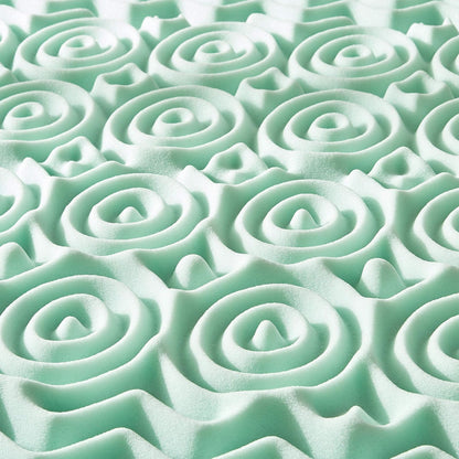 Mellow - Colchón de Espuma viscoelástica de 5 Zonas de 1.5 Pulgadas, infusión de Aloe calmante, Esencial para recámara, tamaño Completo