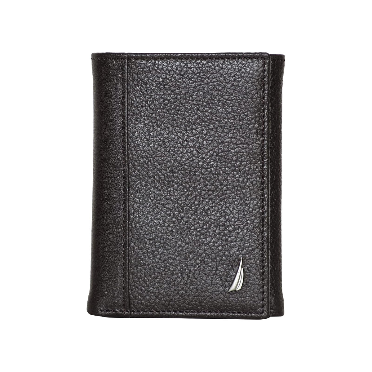 Nautica Classic J-Class Leather Bifold Wallet - Nautica Classic J-class portafolios de piel triple - Clase J - café