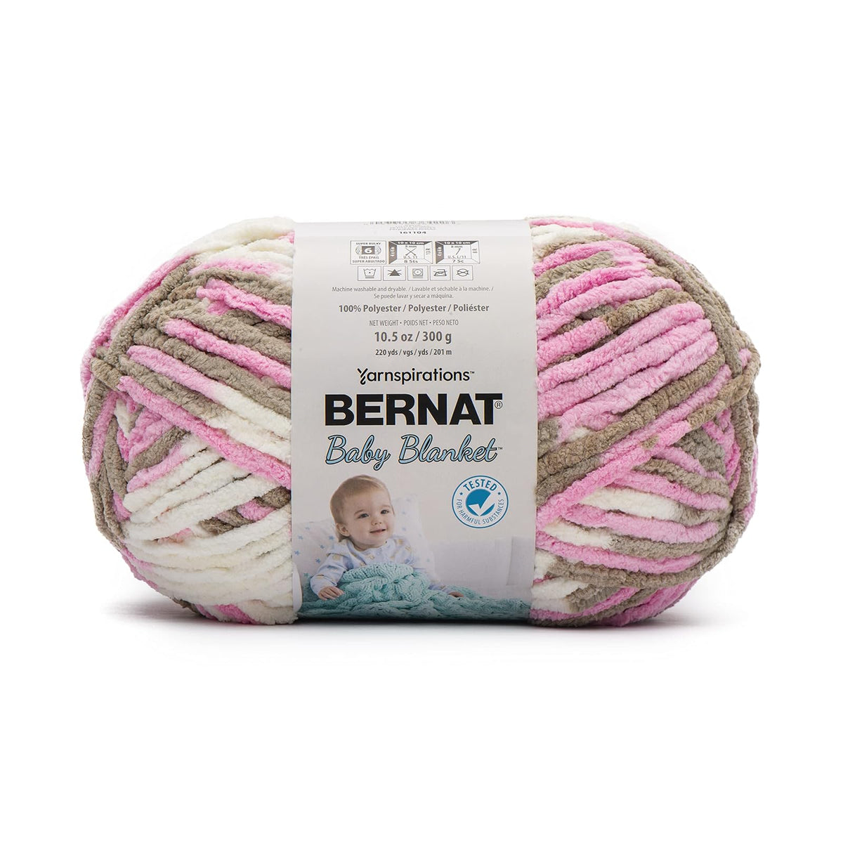 Bernat Baby Blanket Estambre Chenille para Bebé, Súper Voluminoso - Pequeñas rosas