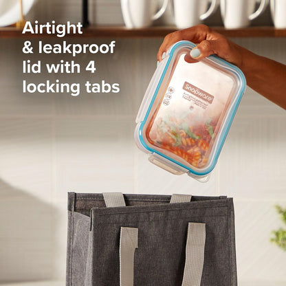 Snapware Total Solution - Juego de 3 recipientes de plástico para almacenamiento de alimentos, a prueba de fugas y herméticas, tapas rectangulares, tapas no tóxicas sin BPA, aptas para microondas y