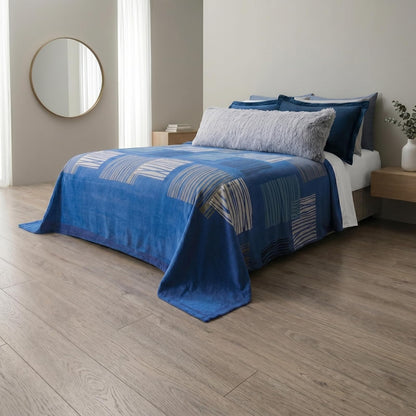 Colchas Concord Cobertor Lugano KS/XL King Size Color Azul 1 Pza