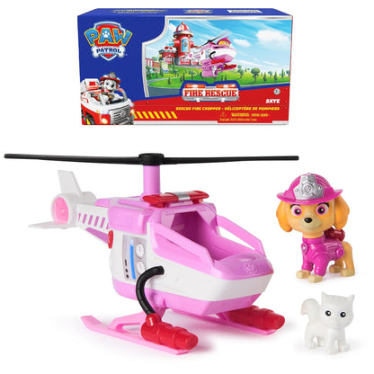 Paw Patrol Vehículo de Rescate con Figura y Lanzador - Skye - Helicóptero de Bomberos