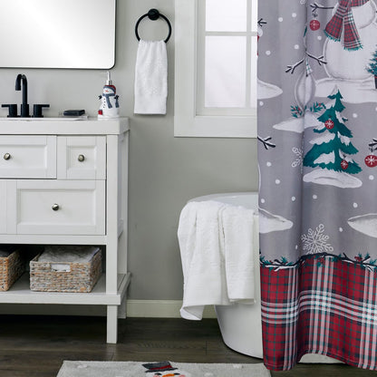 SKL Home Juego de 2 Toallas de Mano con Copos de Nieve sutiles de Navidad/Invierno para baño/Cocina/Bar y Regalo, Blanco