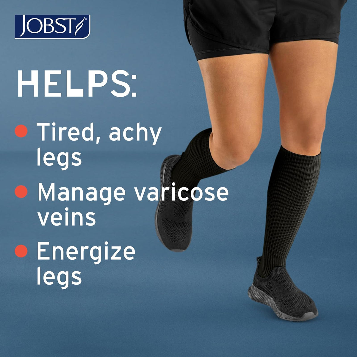 JOBST ACTIVA Athletic - Calcetines de compresión de 15 a 20 mmHg hasta la rodilla, puntera cerrada, blanco, talla S