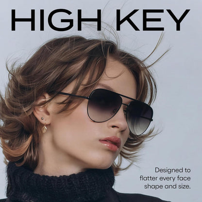 Quay Australia HIGH KEY Men's and Women's Sunglasses Classic Oversized Aviator