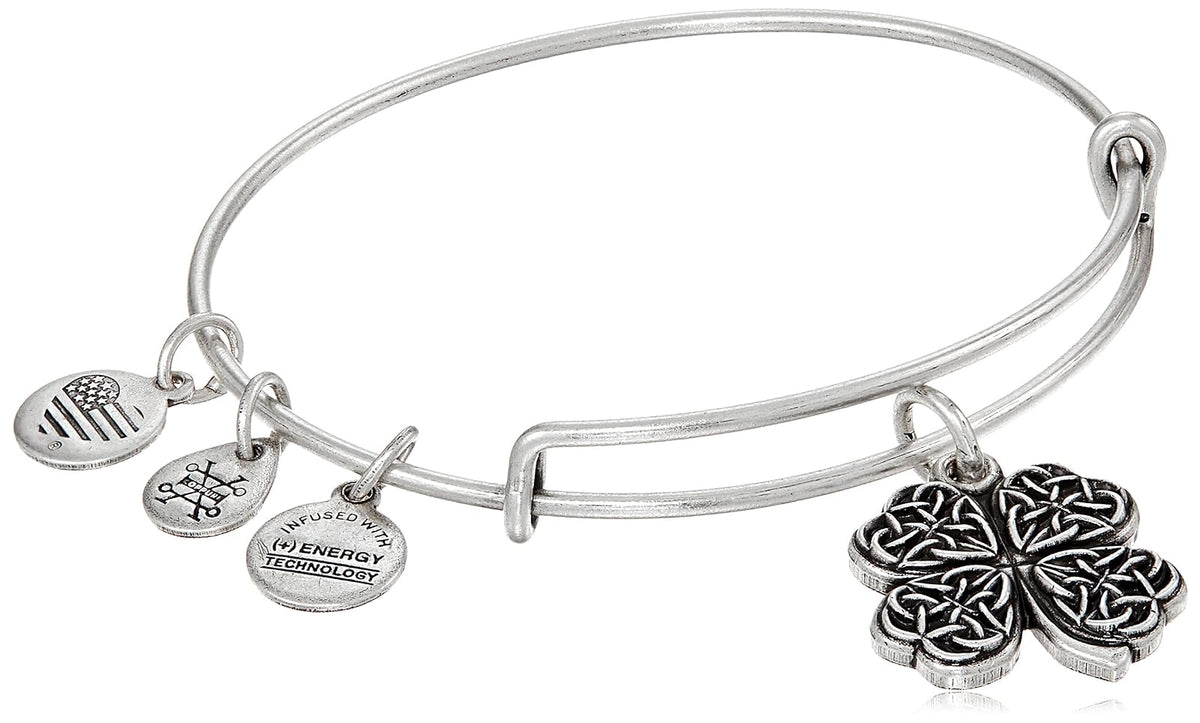 Alex and Ani Pulsera de trébol de cuatro hojas IV