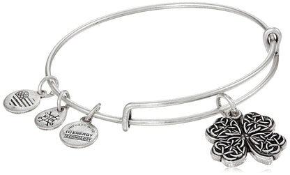 Alex and Ani Pulsera de trébol de cuatro hojas IV