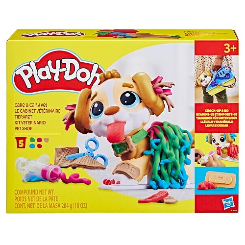 Play-Doh Hasbro Kit Veterinario con Cachorro, 10 Herramientas y 5 Colores