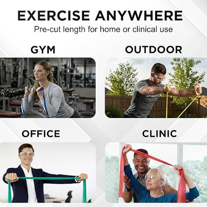 THERABAND Bandas de Resistencia de Látex Profesionales, Banda Elástica Individual de 6 Pies como Equipo de Ejercicio, Fisioterapia, Pilates, Entrenamientos en Casa, 6 Pies, Múltiples Colores y Niveles