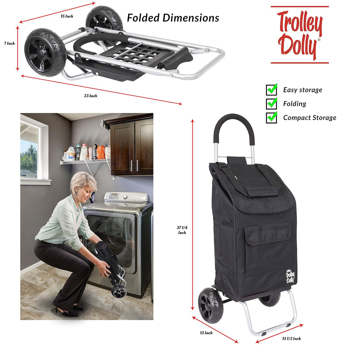dbest products - Carrito para las compras Dolly, color negro