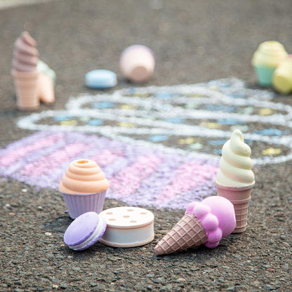 Melissa & Doug - Juego de tizas para helados y pasteles, artes y manualidades para niños, gis para acera para niños a partir de 3 años
