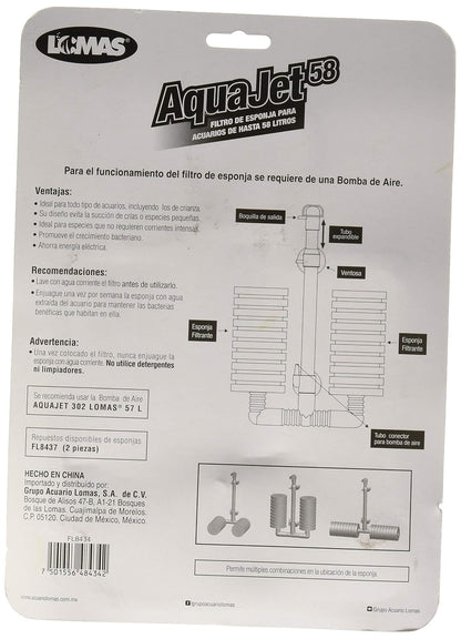 Lomas Filtro de Esponja para Acuario 58 L – Filtración Mecánica y Oxigenación Suave para Peces y Crías