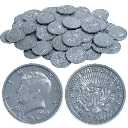 Learning Advantage 7521 Play Pennies, Set of 100, Grade: kindergarten | Diseñado y dimensionado como moneda real de EE. UU., Enseña matemáticas con este recurso de juego de simulación - Medio dólar