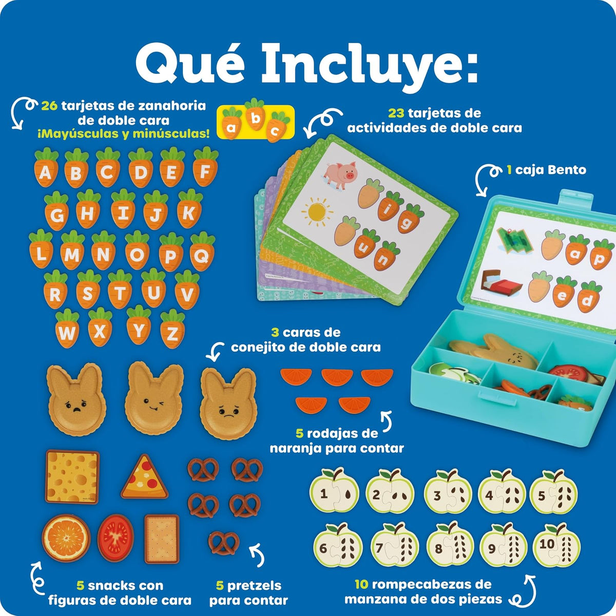 Learning Resources Let's Go Bento! Learning Activity Set, 78 Piezas, Mayores de 3 años, Actividades de Aprendizaje Preescolar, Juguetes Infantiles,Comida De Juguete,Juegos de Cocina de Juguete