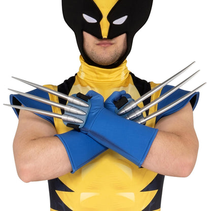 MARVEL Wolverine - Disfraz oficial de lujo Zentai de Halloween para adultos, traje de elastano elástico de dos vías con guantes y garras
