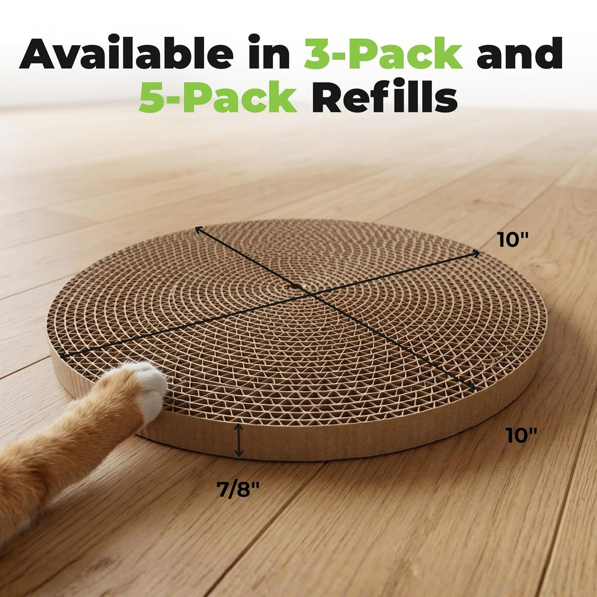 Best Pet Supplies Rascador para Gatos con Bolas giratorias interactivas para Juego Activo, cartón Corrugado Reciclado Natural, soporta el Comportamiento de Las Mascotas, Alivia el estrés, 5 Unidades