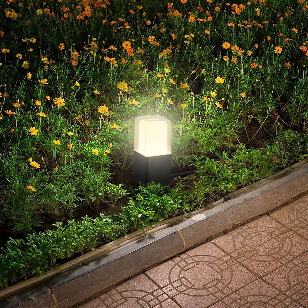 Tecnolite Lampara Solar LED Jardín Exterior, 13 W, Luz Cálida Suave, Luces Solares, Color Negro, IP 65