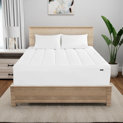 Serta Memory Flex - Cubrecolchón Suave para Cama King, Almohadilla de 2 Pulgadas, Protector de colchón Amortiguador Resistente a Las Manchas con Bolsillo de 15 Pulgadas para un Ajuste Seguro, Lavable