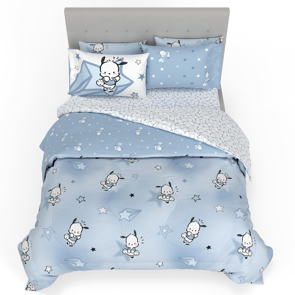 Franco Juego de Ropa de Cama Miffy, Edredón Reversible con Funda - 7 Piece Full Size - Pochacco