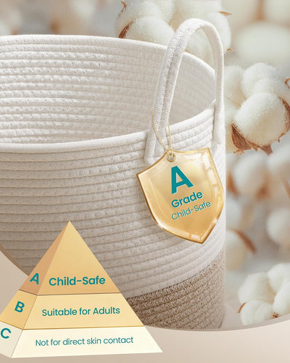 SONGMICS - Cesta de lavandería con asas, 15.8 galones | Para ropa, sala de estar, recámara, 13.8 x 13.8 x 19.7 pulgadas, beige, colección STOWIT URLH061LZ01
