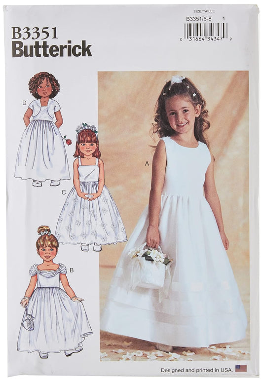 BUTTERICK PATTERNS B3351 Chaqueta y Vestido para niños/niñas, Talla 36-38