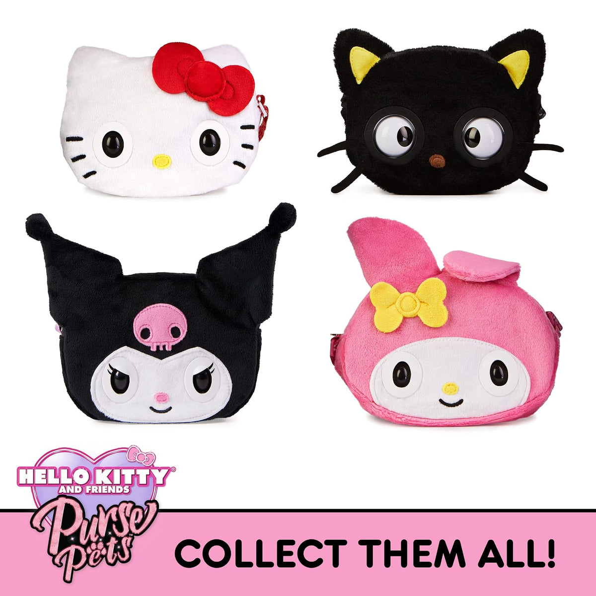 Purse Pets Bolso para Mascotas, Sanrio Hello Kitty y Amigos, Juguete Interactivo para Mascotas Chococat y Bolso Cruzado Kawaii, más de 30 Sonidos y reacciones, Regalos para niñas y Adolescentes