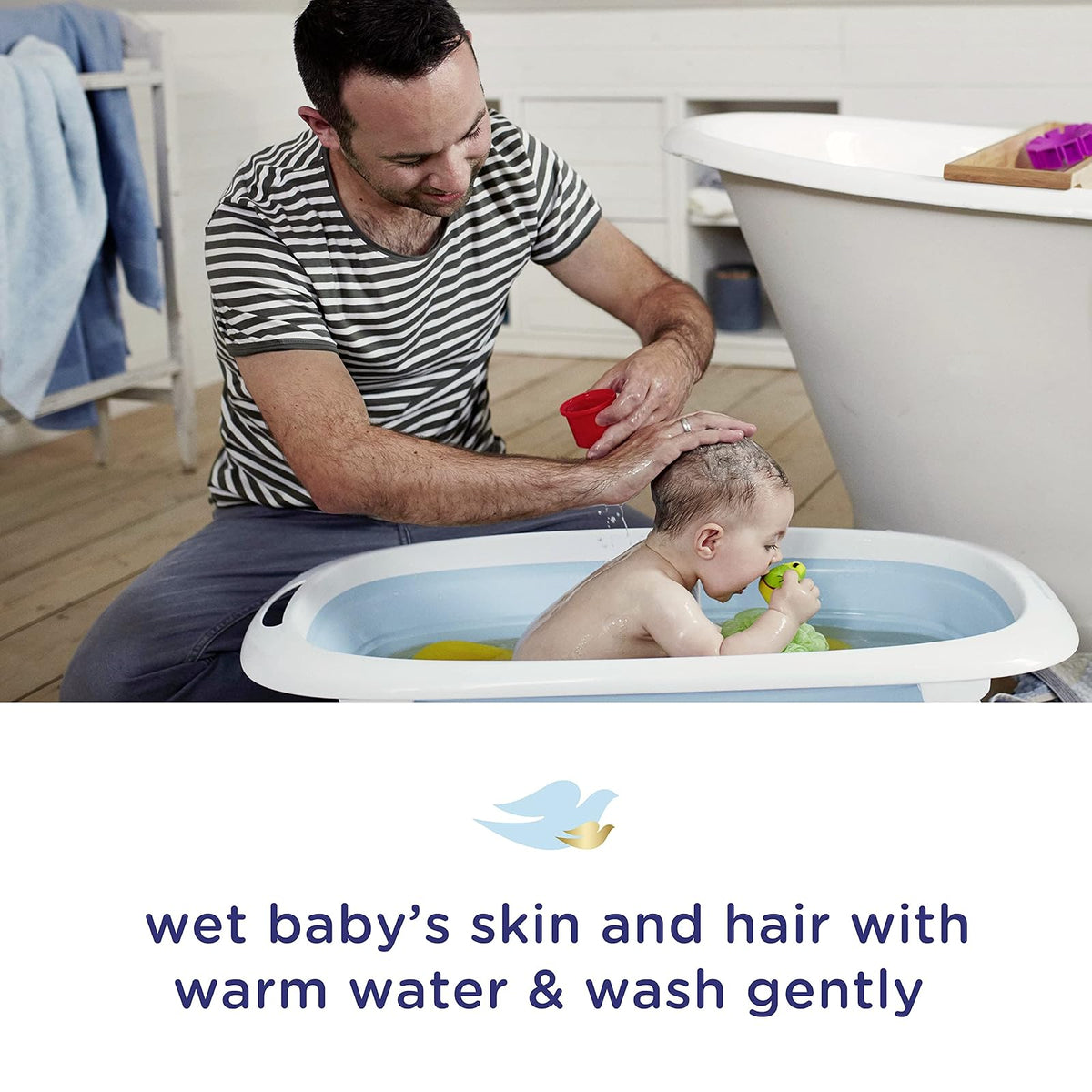 Baby Dove Testa ai piedi bambino Wash Rich Moisture 20 oz | 591 ml, paquete de 1, hipoalergénico, sin lágrimas, nutre piel delicada