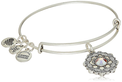 Alex and Ani Pulsera para madre de la novia - Plateado (Rafaelian Silver) - Expandable