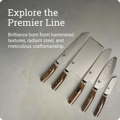 Shun Premier Cuchillo de chef, Santoku, 7" (17.5 cm), Plateado, 17,78cm