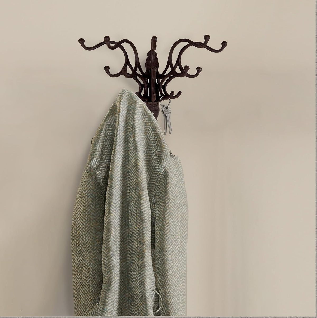 Creative Co-Op HD5946 Cast Iron Wall Hooks, Rust