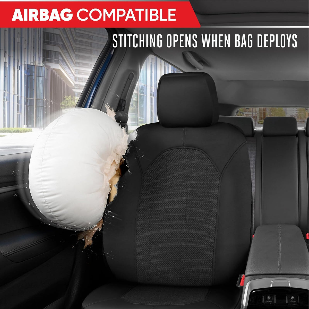 Motor Trend - Juego de Fundas de Asiento de Automóvil, 2 Asientos Delanteros, de Neopreno a Prueba de derrames, Protector de Asiento de Automóvil, Accesorios de automóvil, Fundas Interiores para SUV y