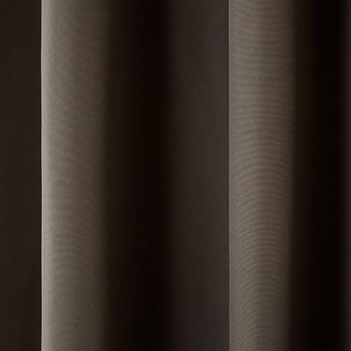 Exclusive Home Indoor/Outdoor Solid Cabana Grommet Top Curtain Panel Pair, Chocolate, 54x96, 2 Piece