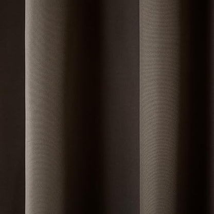 Exclusive Home Indoor/Outdoor Solid Cabana Grommet Top Curtain Panel Pair, Chocolate, 54x96, 2 Piece
