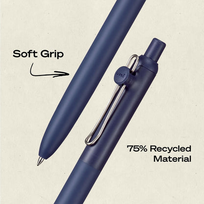 Uni-ball Zento Bolígrafos de Gel 0,7 mm | Negra, 8 unidades, secado rápido, sin manchas, agarre reciclado
