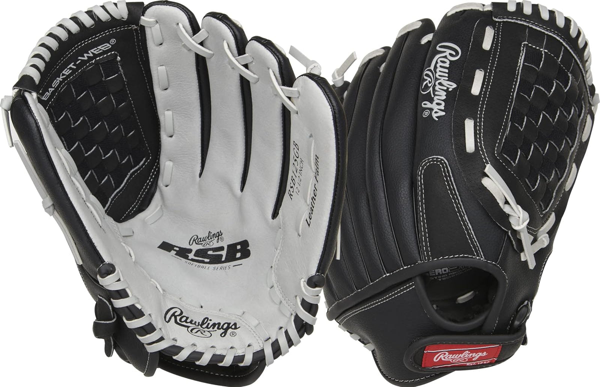 Rawlings RSB Guante de Softbol para Adultos - 12.5" - Negro - Gris
