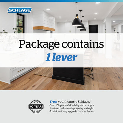 Schlage F170 LAT 716 COL Palanca Latitude con ajuste Collins Manija de puerta maniquí sin giro, bronce envejecido