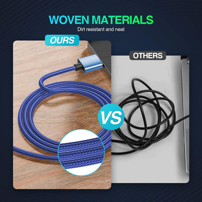 ORIbox - Cable micro USB para juegos, USB 2.0 A-macho a Micro B para Android y Windows, cable de carga USB Android para Samsung Galaxy S7 S6 S7 Edge S5, Note 5 4, LG, HTC, PS4, cámara, MP3