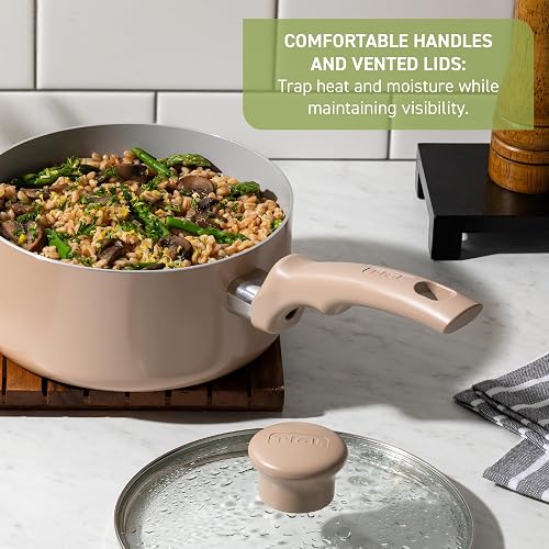 T-fal C488SK74 Ceramic Refresh Batería 20 pz | Batería de aluminio , Recubrimiento cerámica, Inoceram, Menta, Look fresco, más resistente, cocina saludable con menos aceite