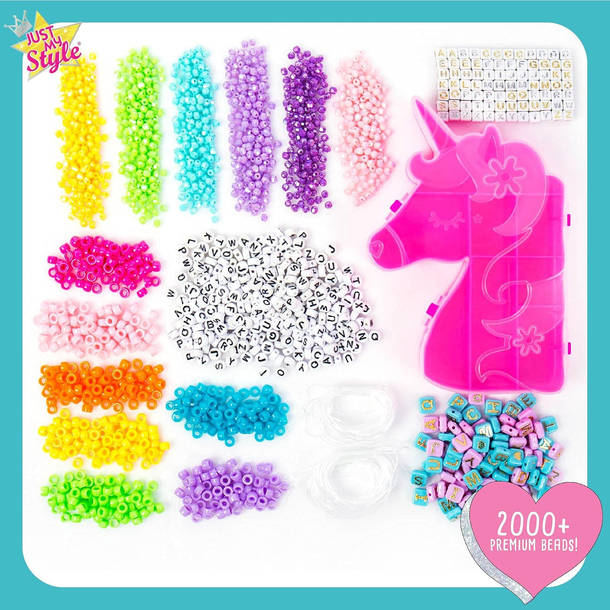 Alphabet Beads Bracelet Making Studio, Make 50+ Custom Bracelets With Over 2000+ Premium Beads, Includes Storage Case & Project Instructions, DIY Bracelet Making Kit