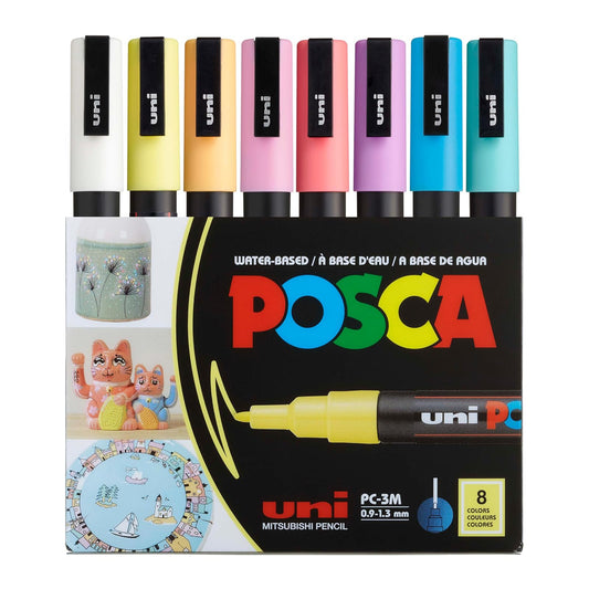 Posca Marcadores de punta fina - Colores Pastel, 8 piezas 315.PC3M-8SOFT