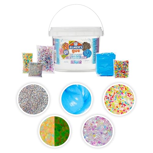 Elmer's GUE Premade incluye 5 juegos de complementos de limo, cubeta de 3 libras, vidrio transparente