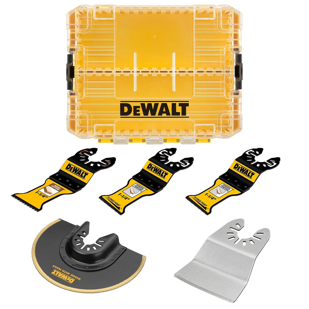 DEWALT Kit de uso general 5PC (DWA425GSET) - Hoja oscilante - Acero rápido - Negro, Amarillo - Madera, Materiales de construcción comunes