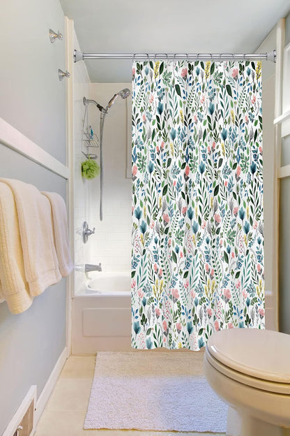 Splash Home SIA - Cortina de Ducha de poliéster con diseño Floral, para Cortinas de baño y Tina, Tela Ligera Lavable y Resistente al Agua, 70 Pulgadas de Ancho x 72 Pulgadas de Alto