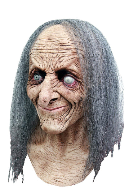 Hagatha, Máscara de Bruja Vieja Vidente de Miedo, Disfraz de Hechicera Viejita Aniciana Ideal para Halloween y Fiestas de Disfraces