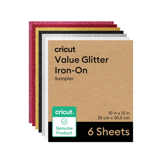 Cricut | Vinilo Termoadhesivo Value con Glitter | Vinilo de transferencia de calor HTV